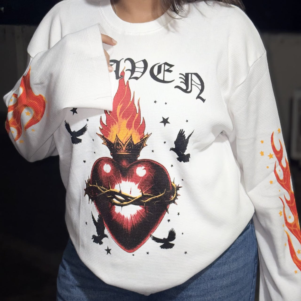 Fire lips waffle tee