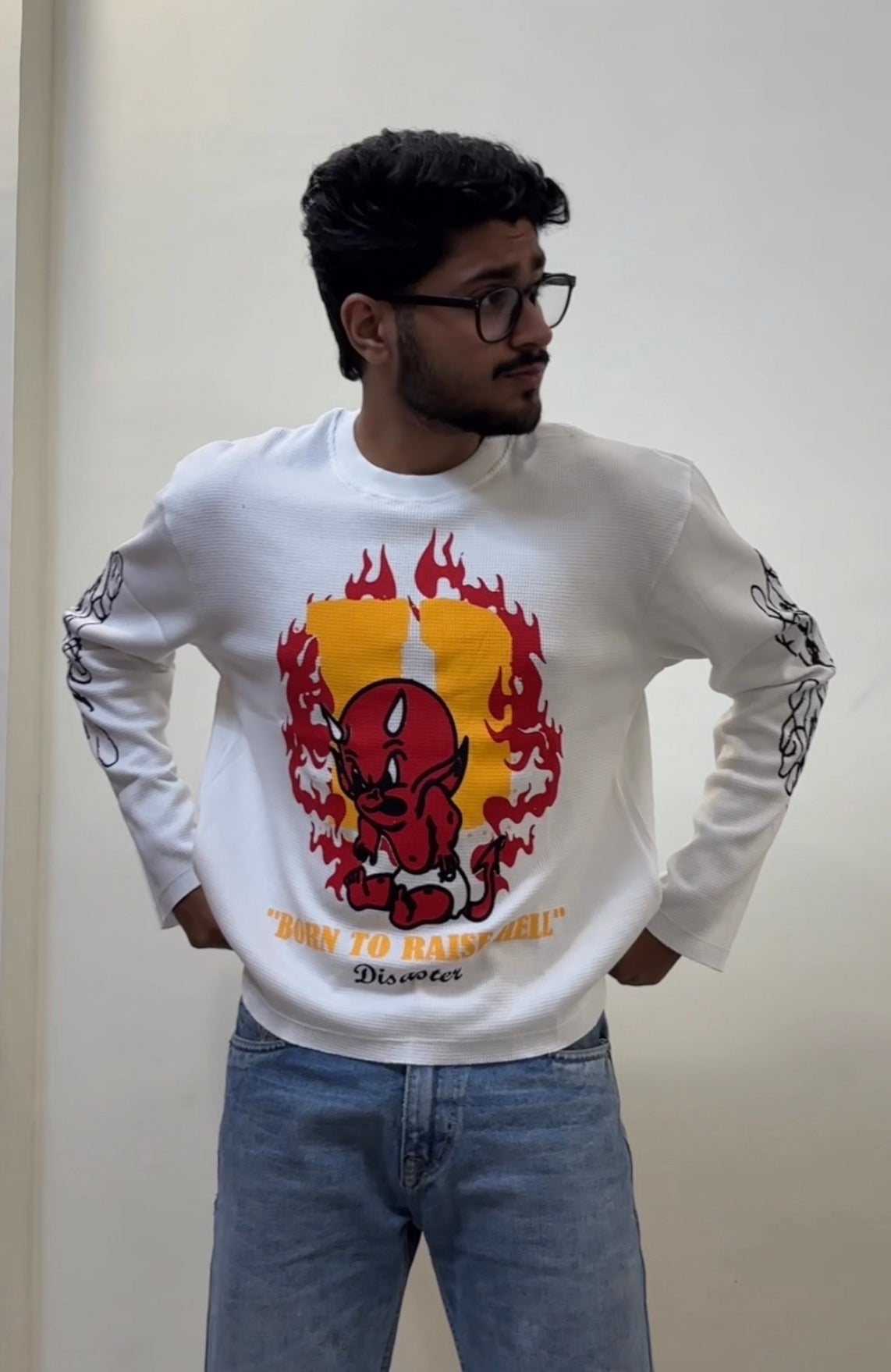Born to shine waffle tee