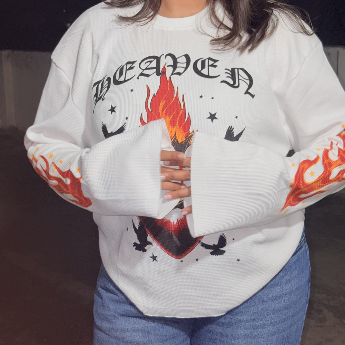 Fire lips waffle tee